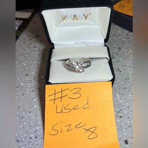 Used beautiful sterling silver/ white Saphire stone size 8 ring. This is #3